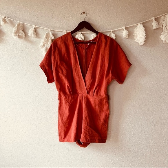 Urban Outfitters | Linen Kimono Romper - Picture 1 of 5